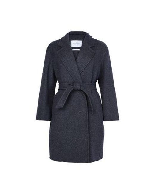 Max Mara Blue Carnia Belted Coat