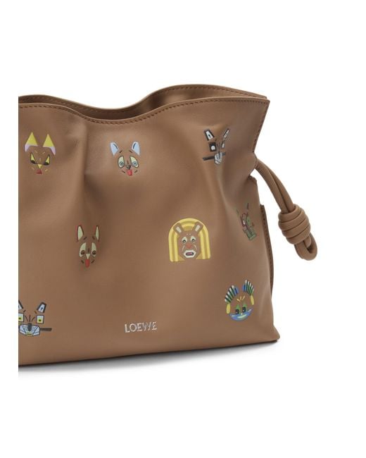 Mini Flamenco Clutch Cats En Cuir De Veau Nappa Loewe en coloris Brown