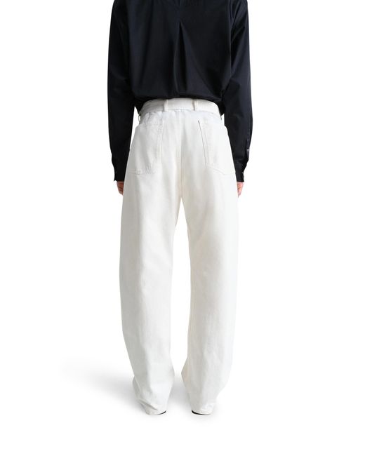 Lemaire White Twisted Hose Mit Gürtel