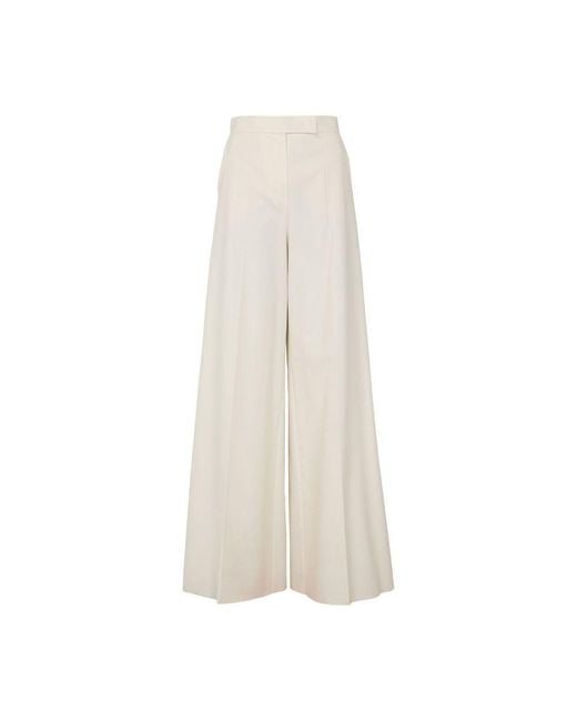 Max Mara White Weit Geschnittene Hose Fnish