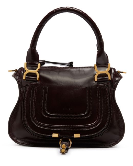 Petit Sac Double Porté Marcie En Cuir Brillant Chloé en coloris Black