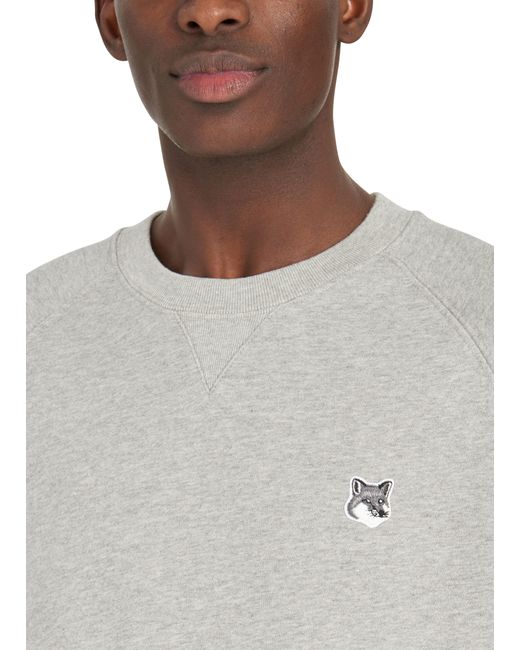 Maison Kitsuné Sweatshirt mit Patch Fox Head in Gray für Herren