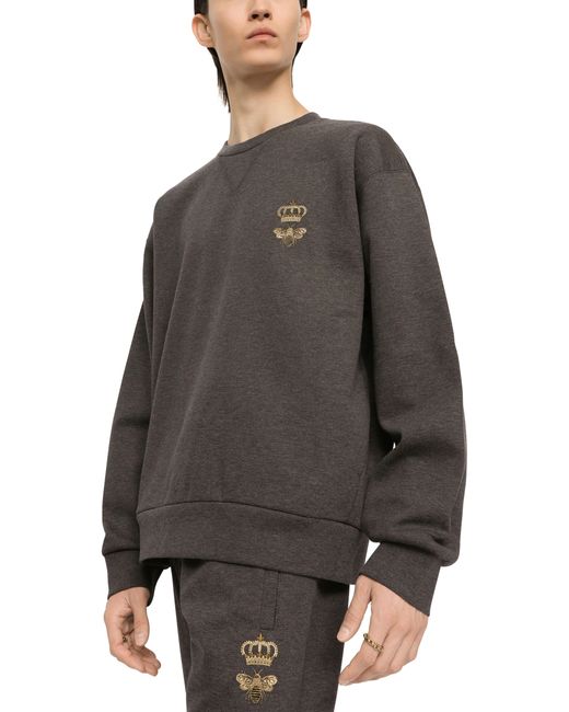 Dolce & Gabbana Jersey-Sweatshirt mit Stickerei in Gray für Herren