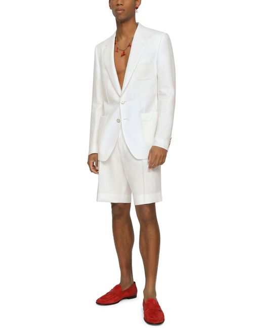 Dolce & Gabbana White Linen Shorts for men