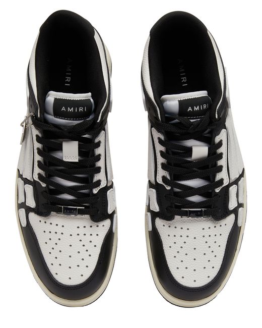 Amiri Black Skel Panelled Leather Sneakers for men