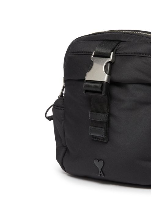 AMI Black Ami De Caur Crossbody Pocket Bag for men