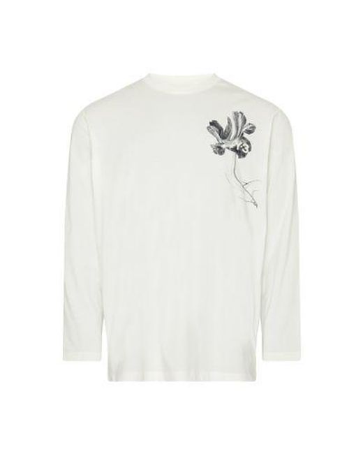Y-3 White Gfx Long-Sleeved T-Shirt for men