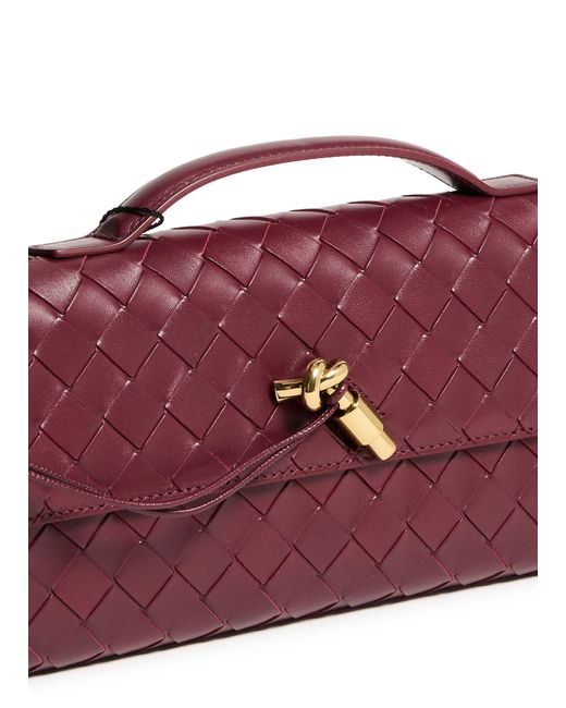 Bottega Veneta Red Long Andiamo Clutch With Handle