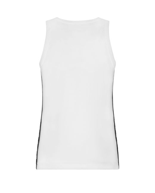 Dolce & Gabbana White Two-way Stretch Cotton Singlet With Patch for men