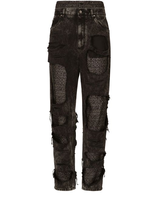 Dolce & Gabbana Black Straight Leg Jeans With Silk Lining for men