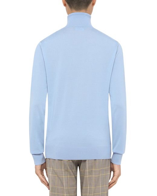 Dolce & Gabbana Blue Cashmere And Silk Sweater for men