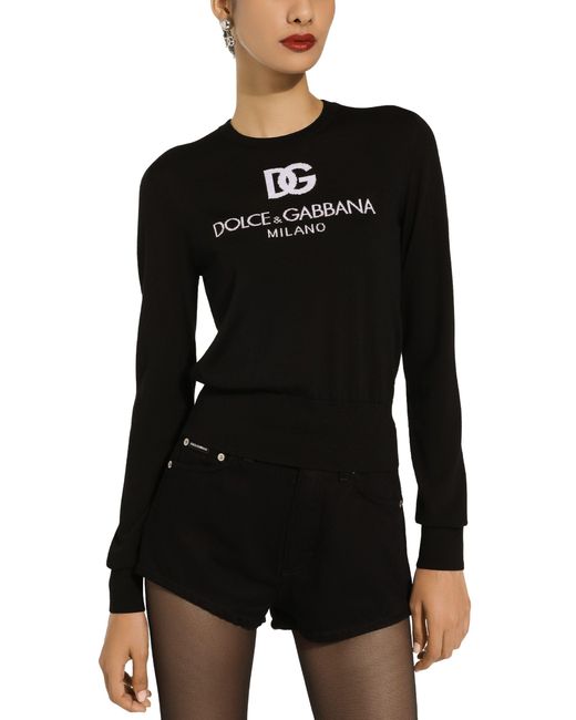 Dolce & Gabbana Black Pullover aus Wolle