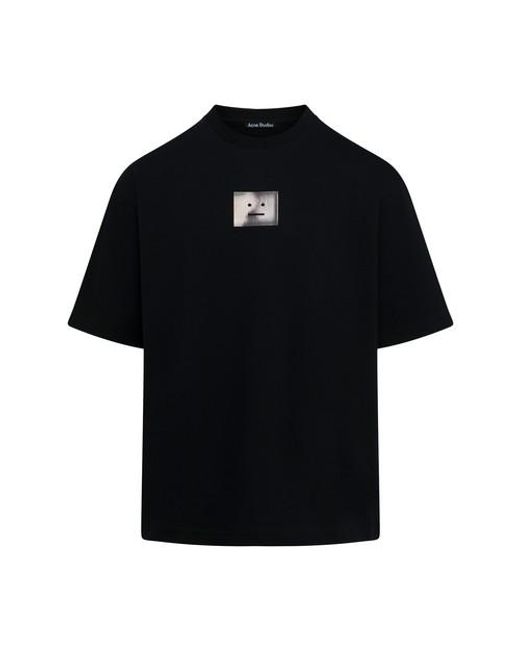 Acne Black Exford Oil T-shirt for men