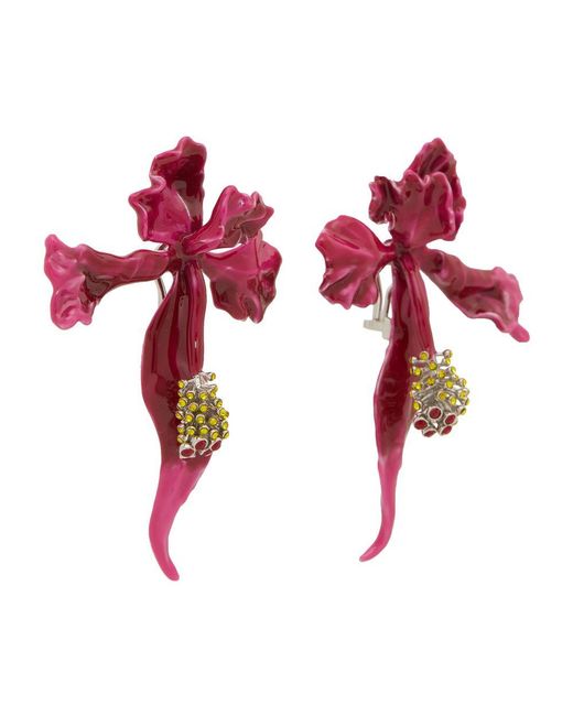 Marc Jacobs Red The Future Floral Large Earrings