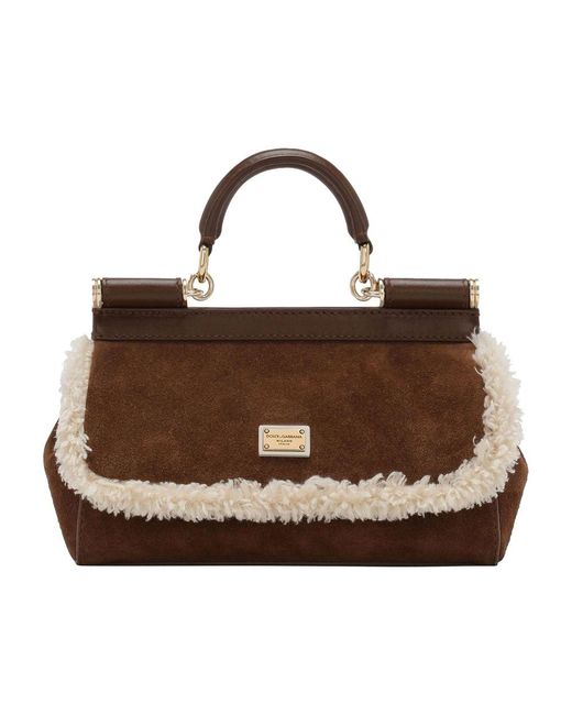 Dolce & Gabbana Brown Small Sicily Handbag