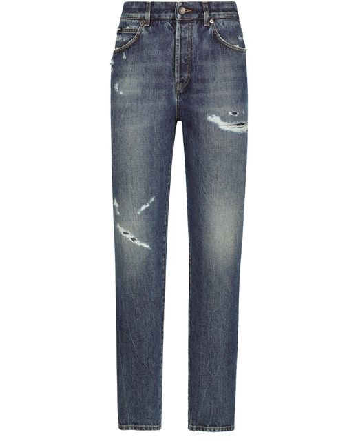 Dolce & Gabbana Blue Denim-Jeans mit Rissen