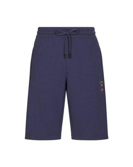 Dolce & Gabbana Blue Jersey jogging Shorts for men