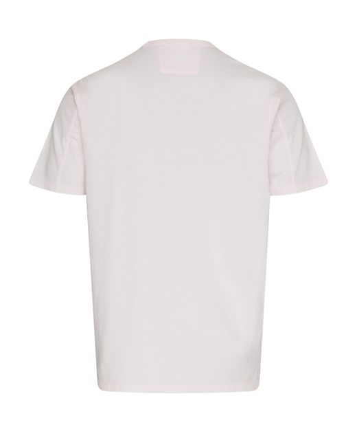 C P Company White 24/1 Jersey Resist Dyed Logo T-Shirt for men