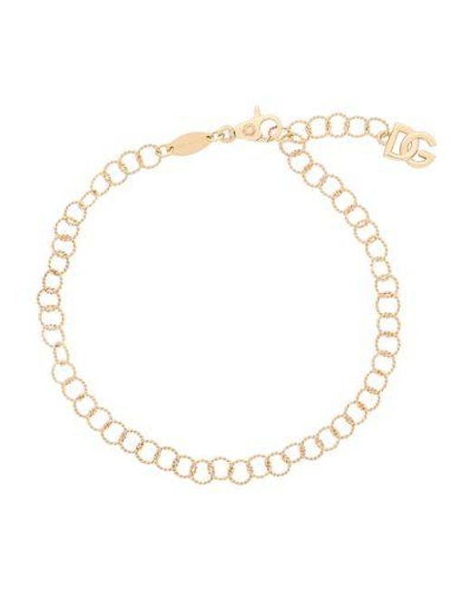 Dolce & Gabbana Metallic Alphabet Twisted Wire Chain Bracelet