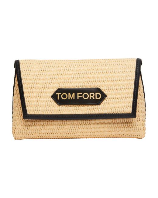 Tom Ford Natural Mini Bag With Raffia Chain