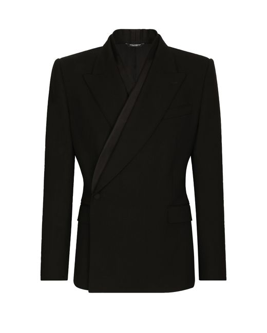 Dolce & Gabbana Black Double-Breasted Sicilia-Fit Jacket for men