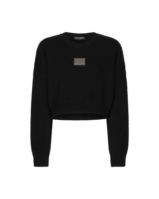 Dolce & Gabbana Black Wool And Cashmere Round-neck Sweater