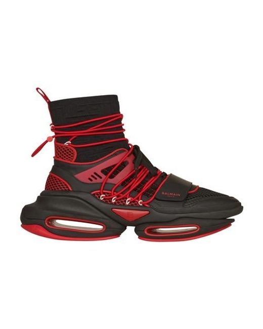 red balmain sneakers