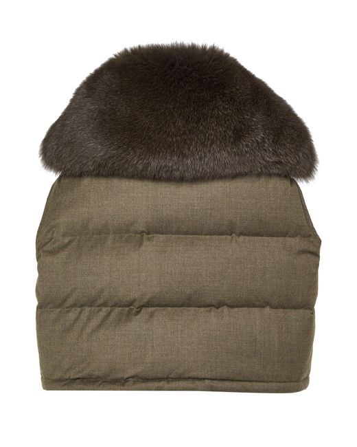 Yves Salomon Green Short Fox Fur Gilet
