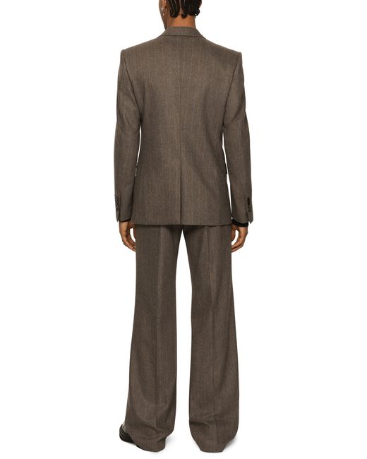 Dolce & Gabbana Brown Flannel Straight-leg Pants for men