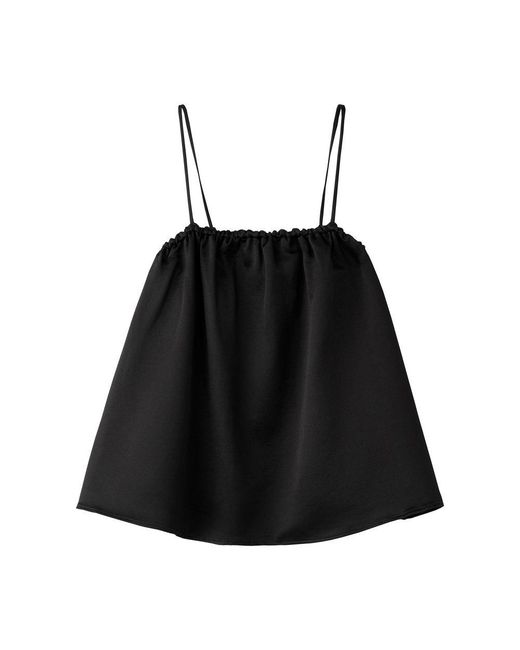 Soft Goat Black Wool And Silk Singlet