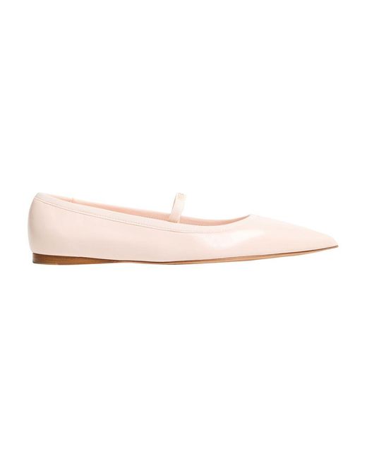 バレエシューズ Ferragamo Carice Ballet Shoes In Pink Leathe Ballet flat with ankle ribbon - Women | Ferragamo