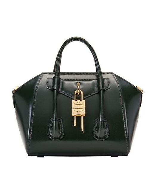 Givenchy Black Mini Antigona Lock Bag In Box Leather