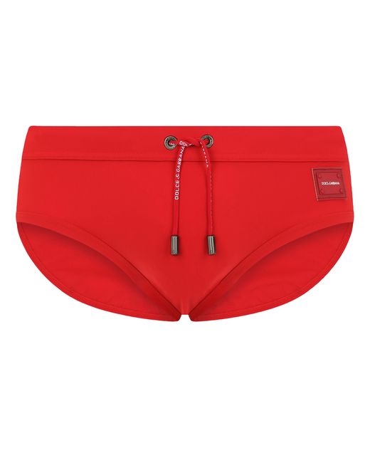 Dolce & Gabbana Red Swim Briefs With High-Cut Leg for men
