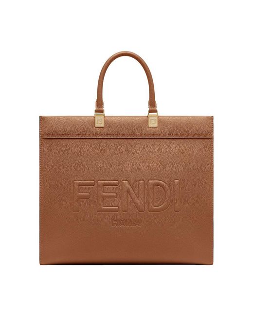 Fendi Brown Sunshine Medium Shopper Bag
