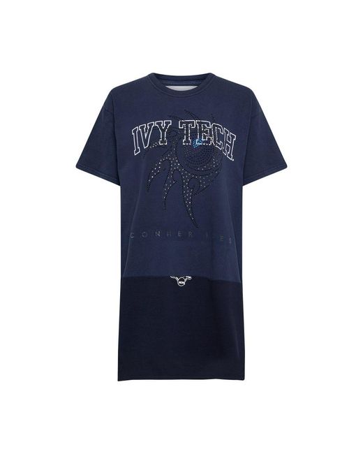 Conner Ives Blue Exclusive Reprint T-Shirt Dress