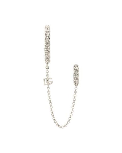 Dolce & Gabbana Hoop Earring With Chain in Metallic | Lyst UK