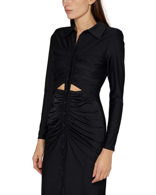 Self-Portrait Black Jersey Cut Out Midi Dress