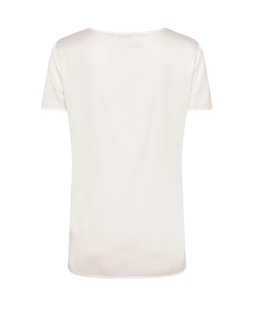 Max Mara White Cortona Satin T-Shirt