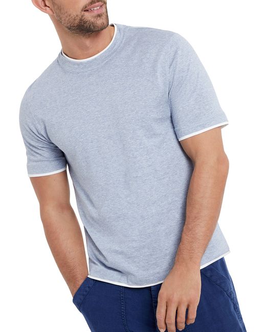 Brunello Cucinelli Blue T-Shirt With Superimposed Effect for men