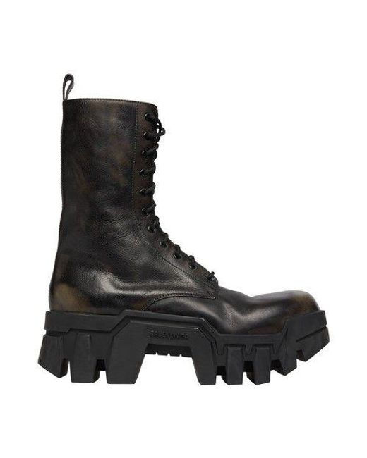 Balenciaga Bulldozer Lace-up Boot in Black for Men | Lyst