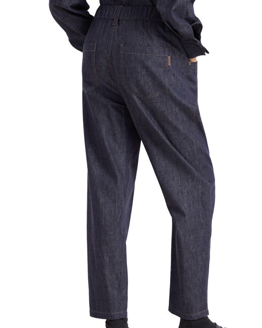 Brunello Cucinelli Blue Five-Pocket Track Trousers