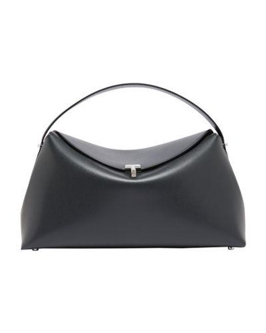 Totême  Black T-Lock Lederhandtasche