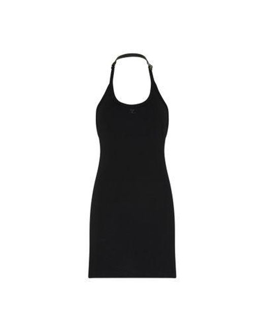Courreges Black Holistic Buckle 90'S Ribs Long Dress