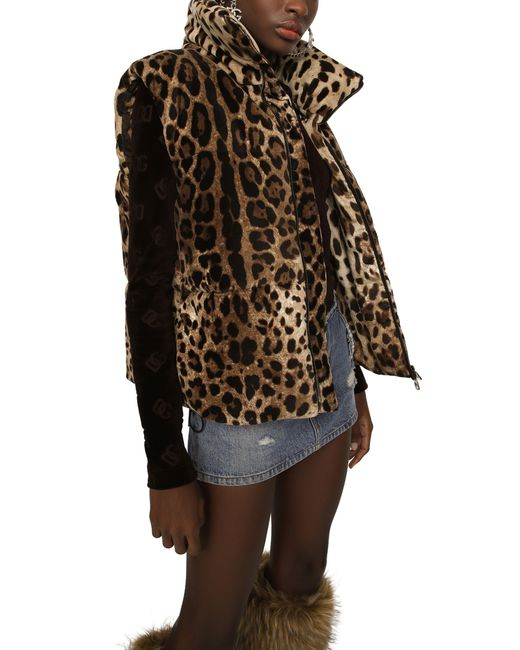 Veste sans manches à imprimé léopard Dolce & Gabbana en coloris Brown