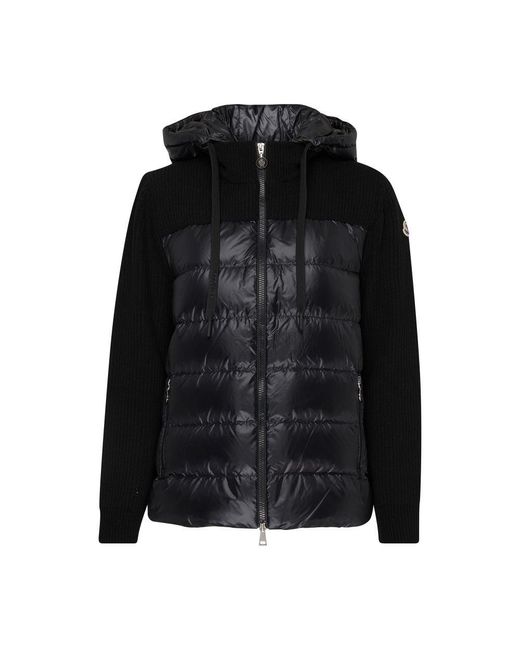 Moncler Black Bi-material Puffer Jacket