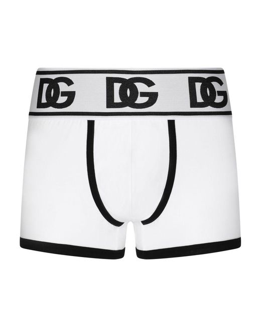 Dolce & Gabbana Black Two-Way Stretch Jersey Boxers With Dg Logo for men