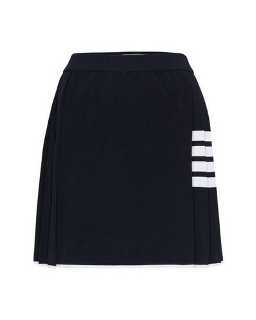 Thom Browne Blue 4 Bar Pleated Mini Wrap Skirt