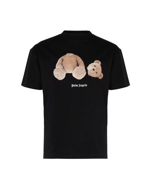 palm angels black t shirt mens
