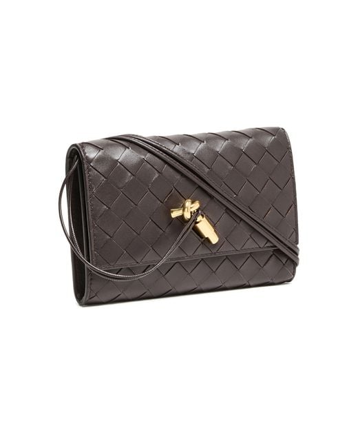 Bottega Veneta Black Brieftasche Andiamo Slim Mit Trageriemen