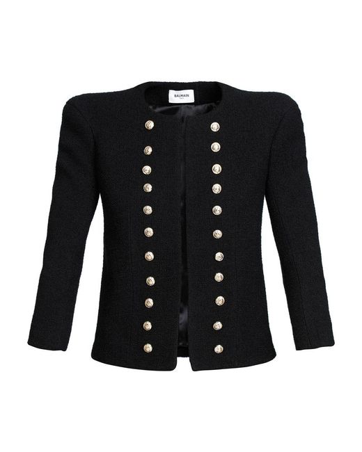 Balmain Black Spencer Round-Neck Jacket